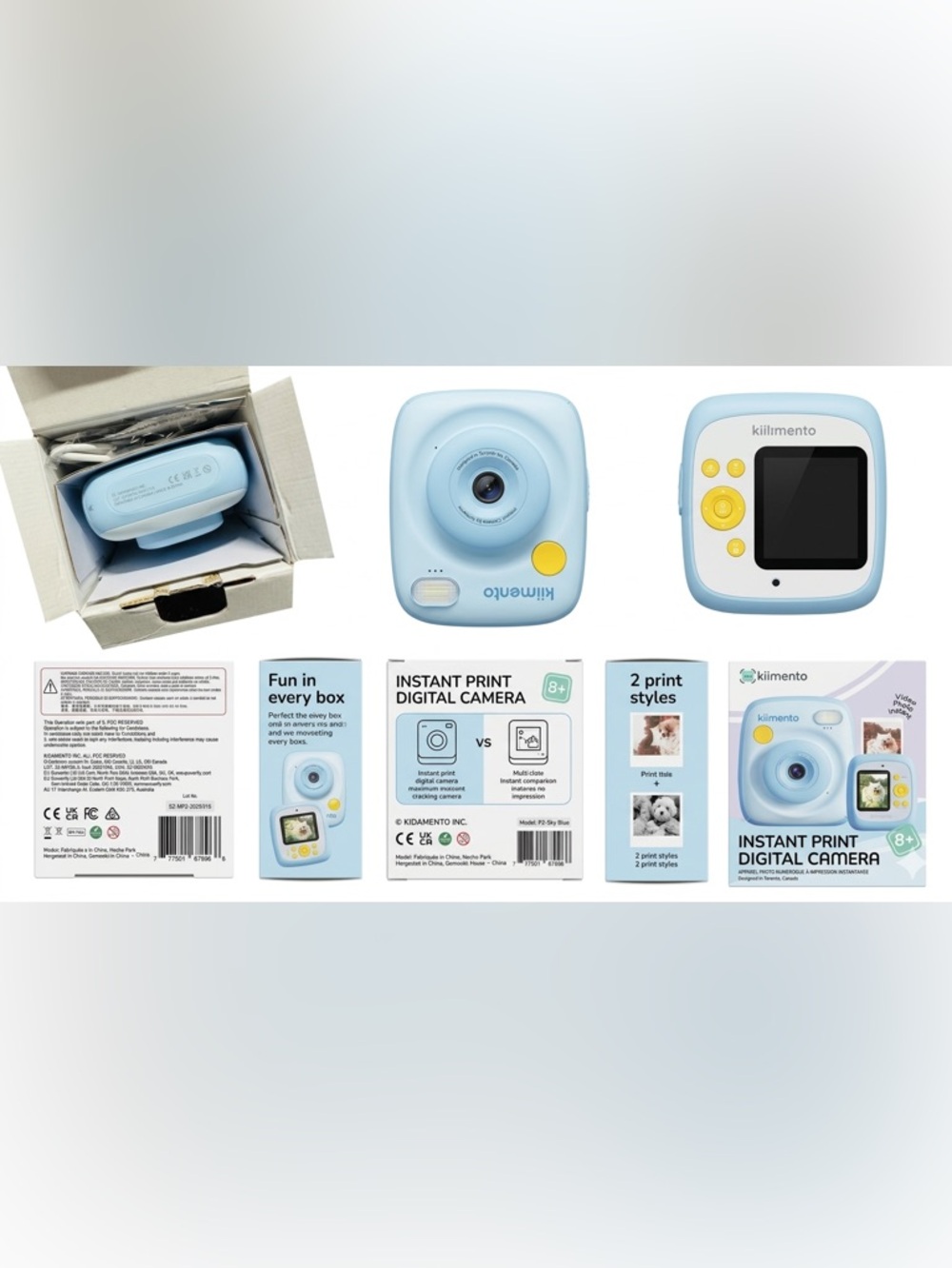 Kids Instant Print Digital Camera in Light Blue by